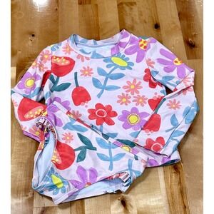 Carter's Swimsuit Kids 2T Pink Floral Excellent Rash Guard 2pc Set